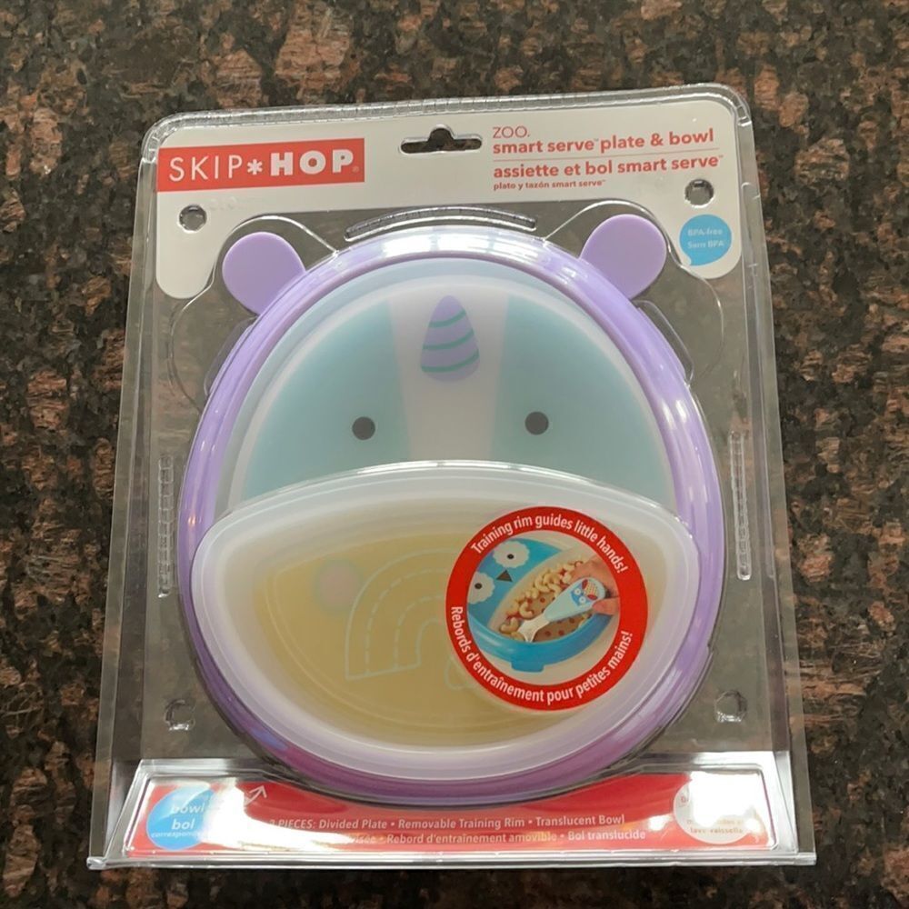 Skip HopZoo Smart Serve Plate & Bowl New